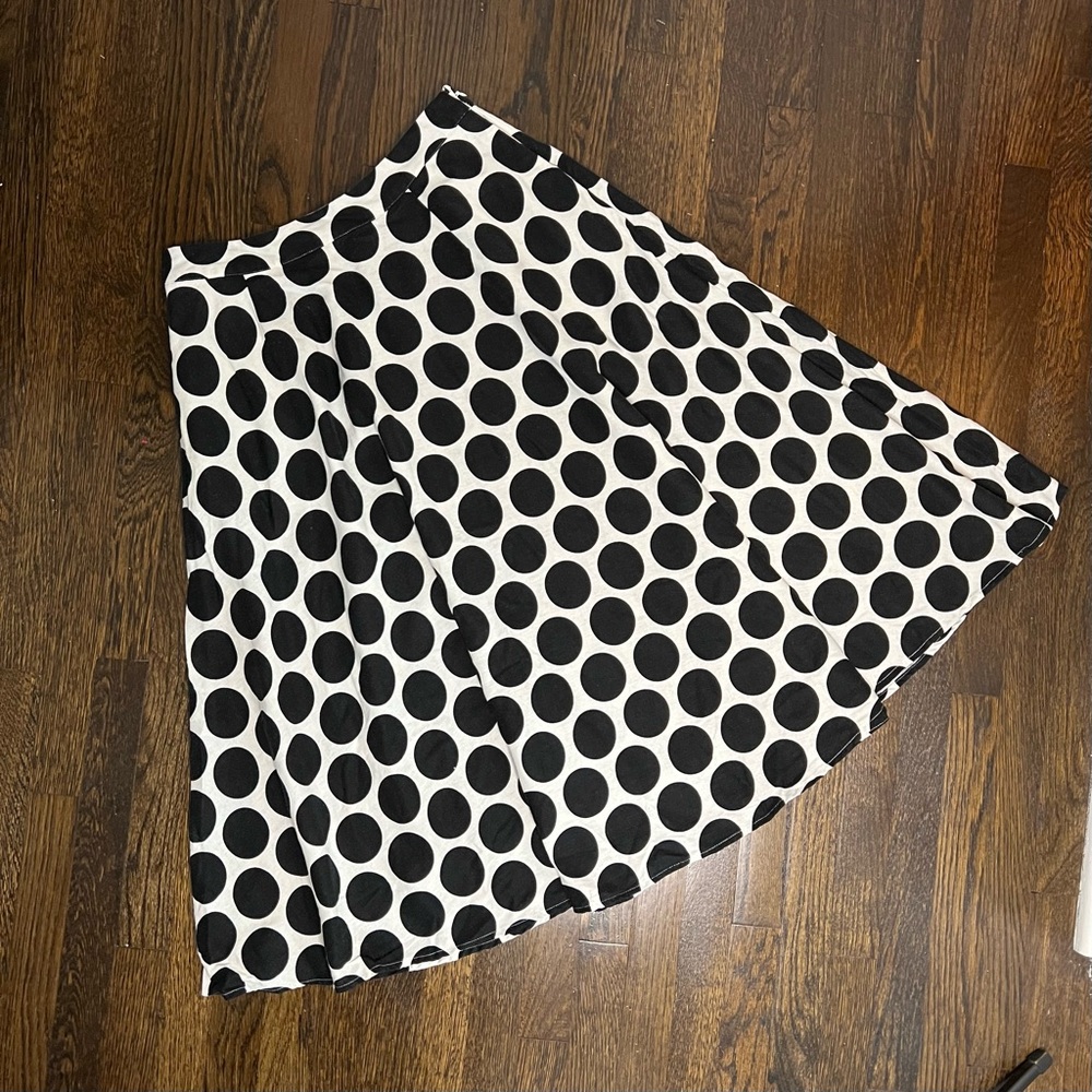 Polka Dot Linen Skirt